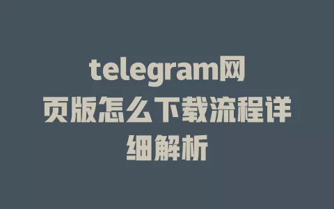 telegram网页版怎么下载流程详细解析
